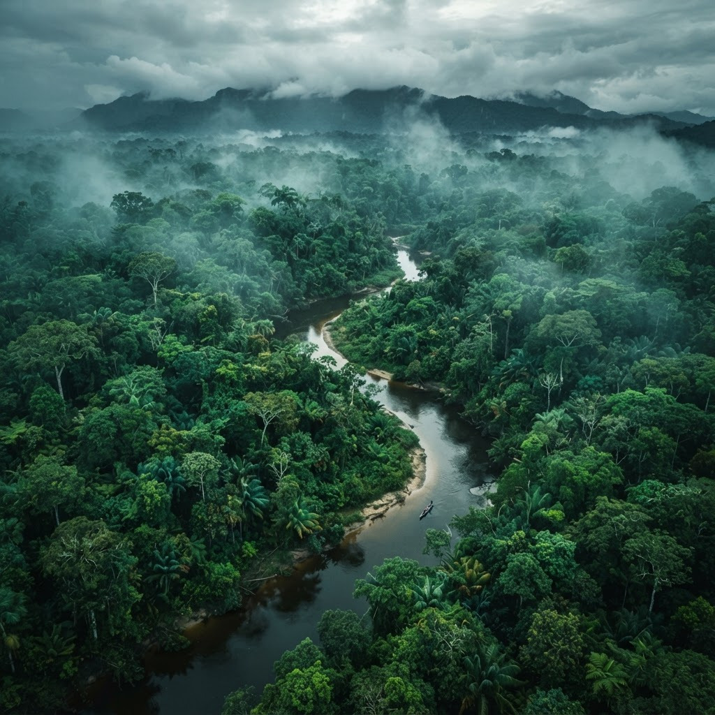 Aerial view of rainforest